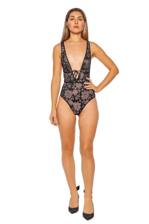 Tallow Lace Plunge One Piece Swimsuit