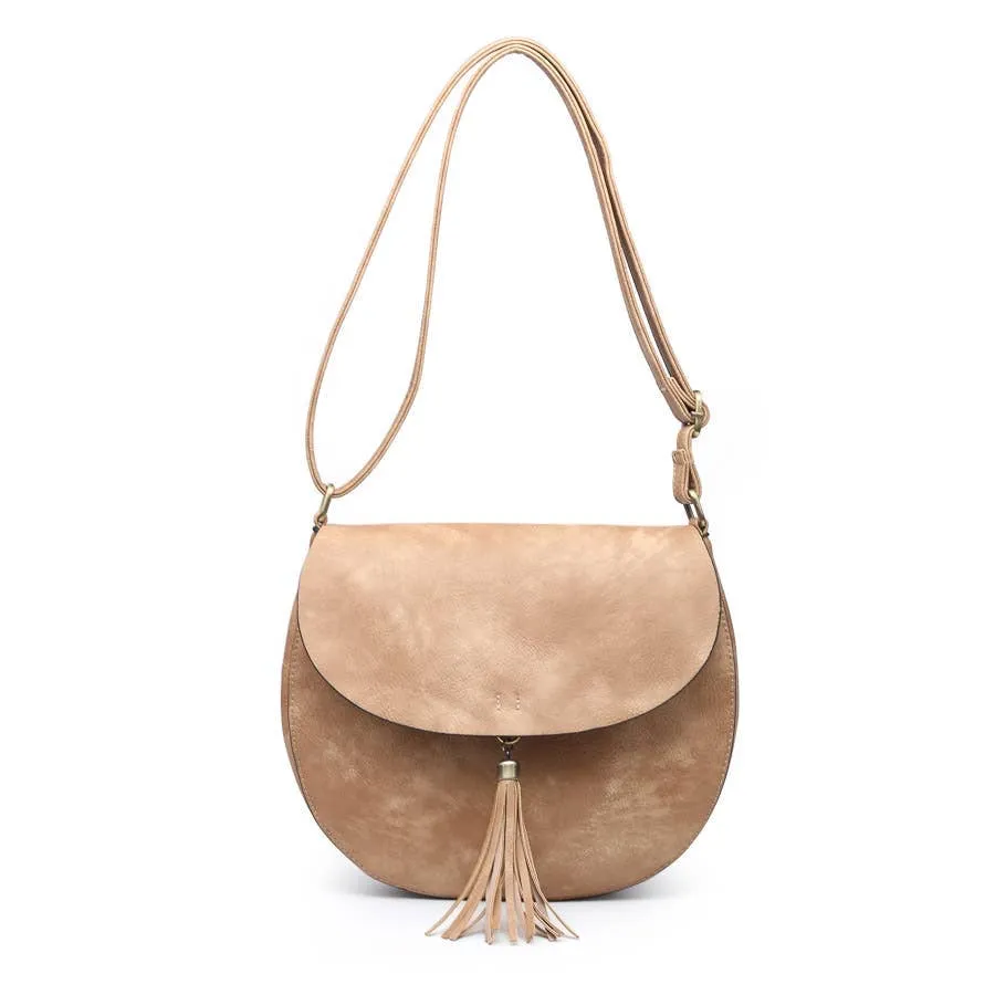 Tan Tassel Saddle Bag