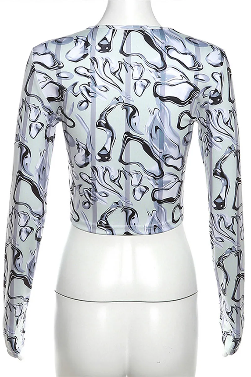 TF0454 Graphic Crop Top