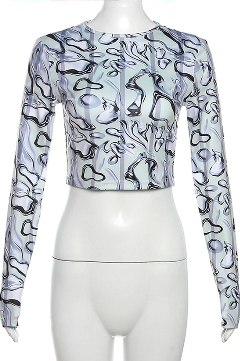 TF0454 Graphic Crop Top