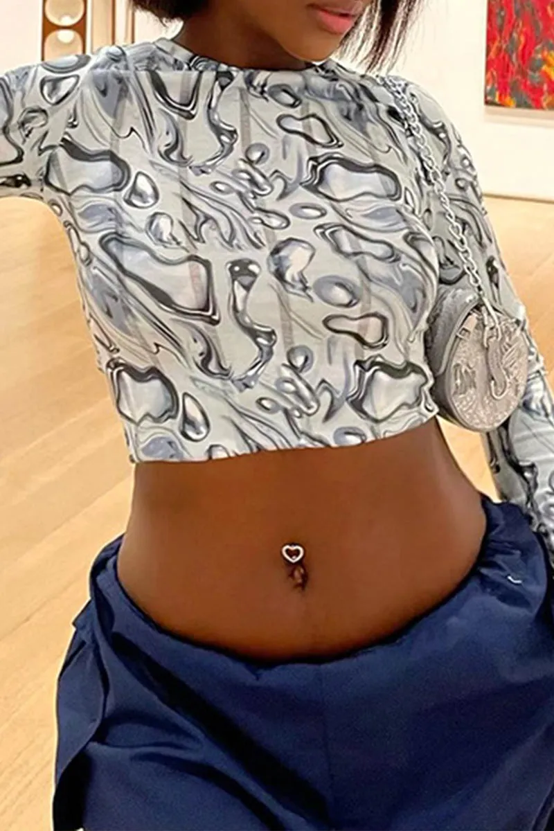 TF0454 Graphic Crop Top