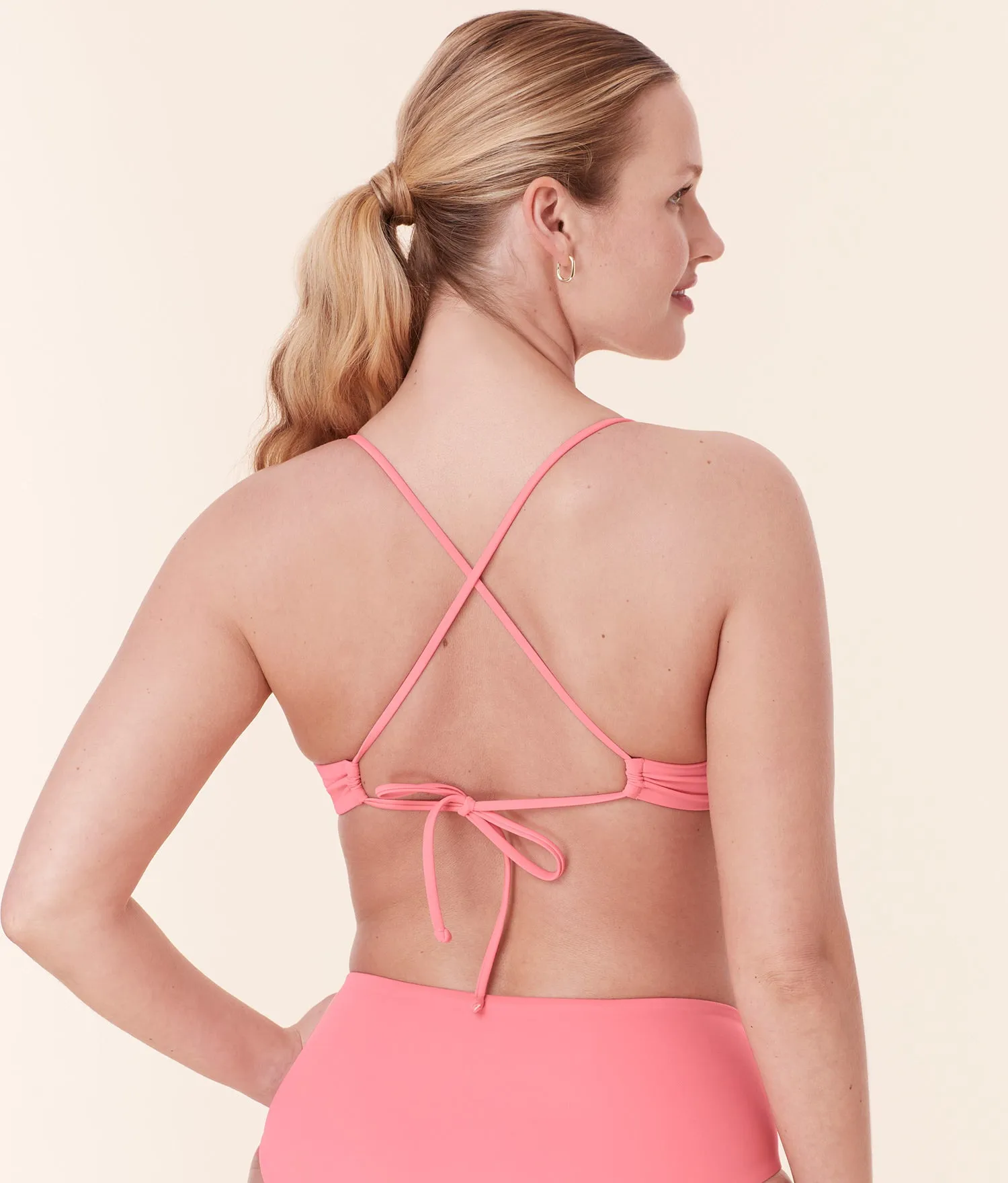 The Elwood Bikini Top - Eco Nylon - Petal