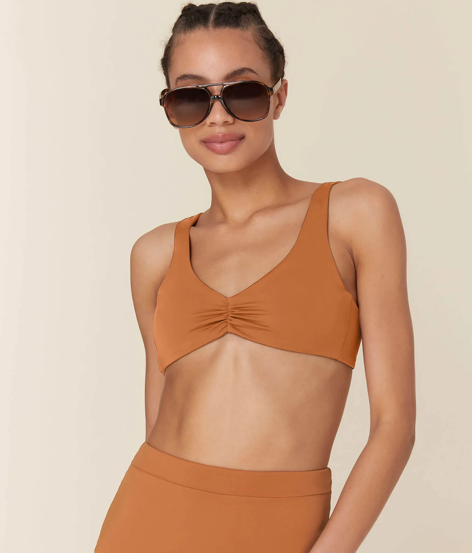The Honolulu Bikini Top - Eco Nylon - Chestnut