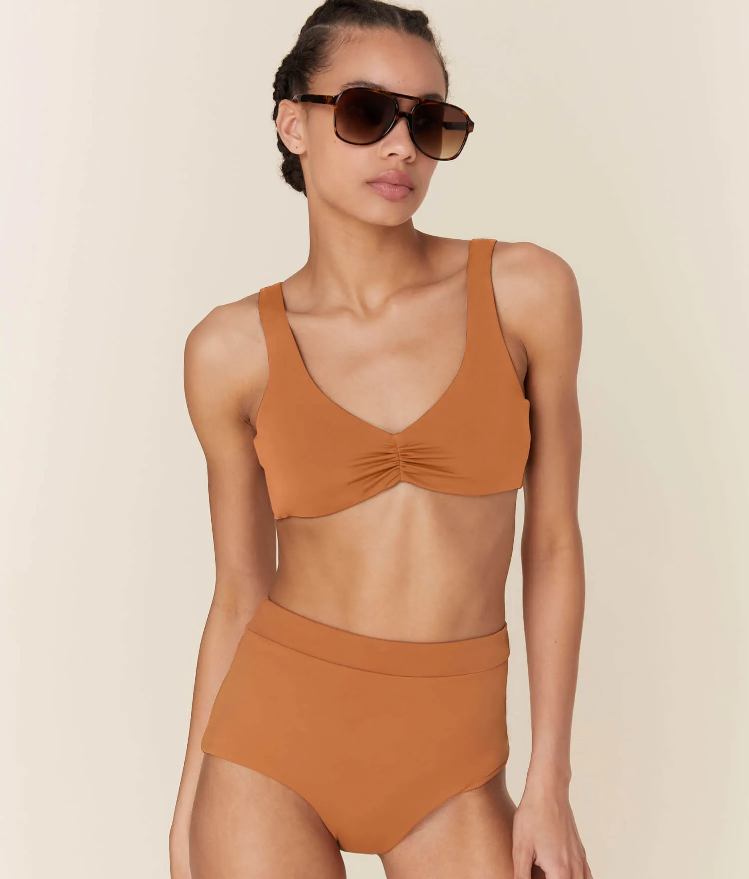 The Honolulu Bikini Top - Eco Nylon - Chestnut