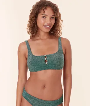 The Lipari Bikini Top - Glitter - Cascade