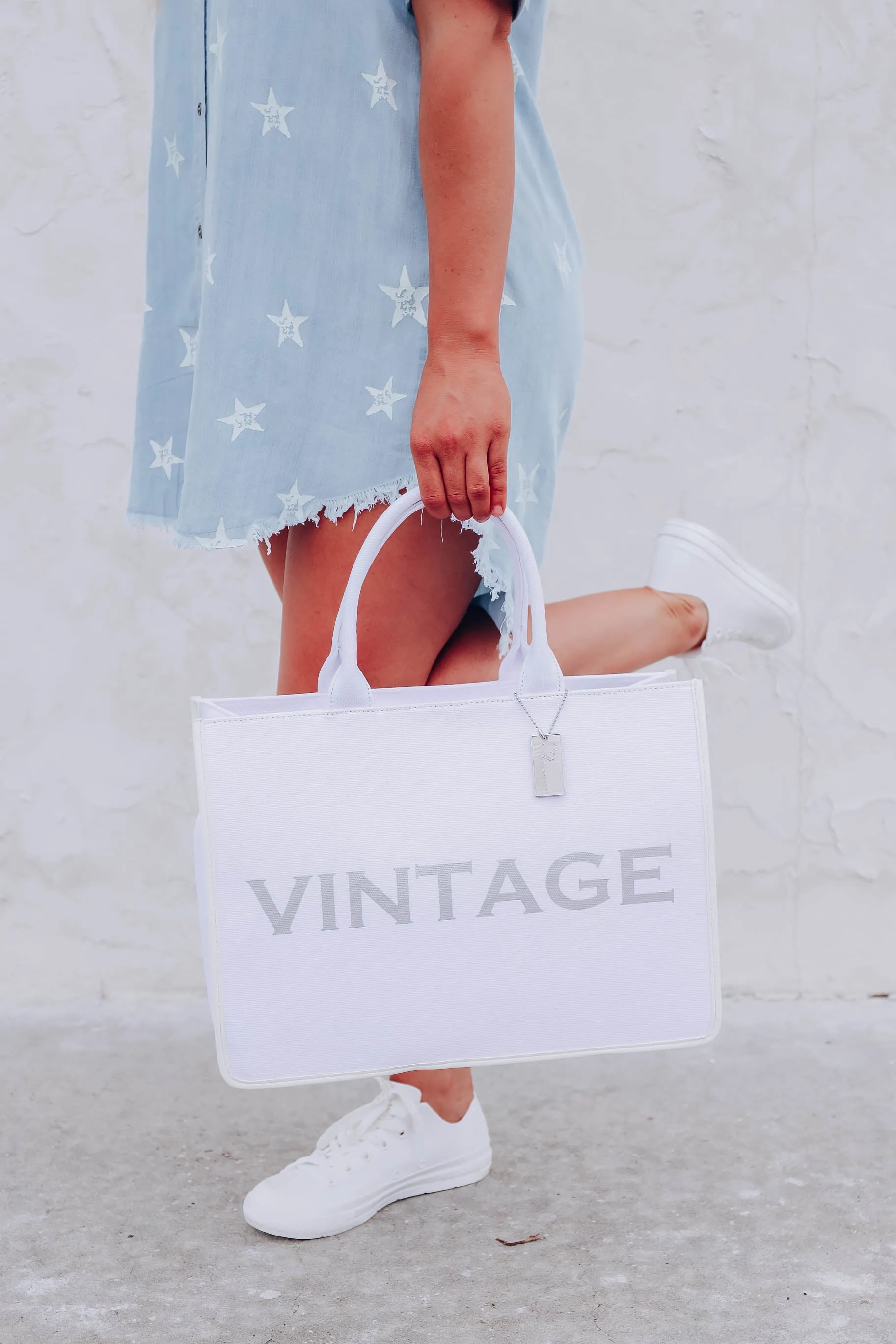 The Madison Tote By Vintage Havana - White