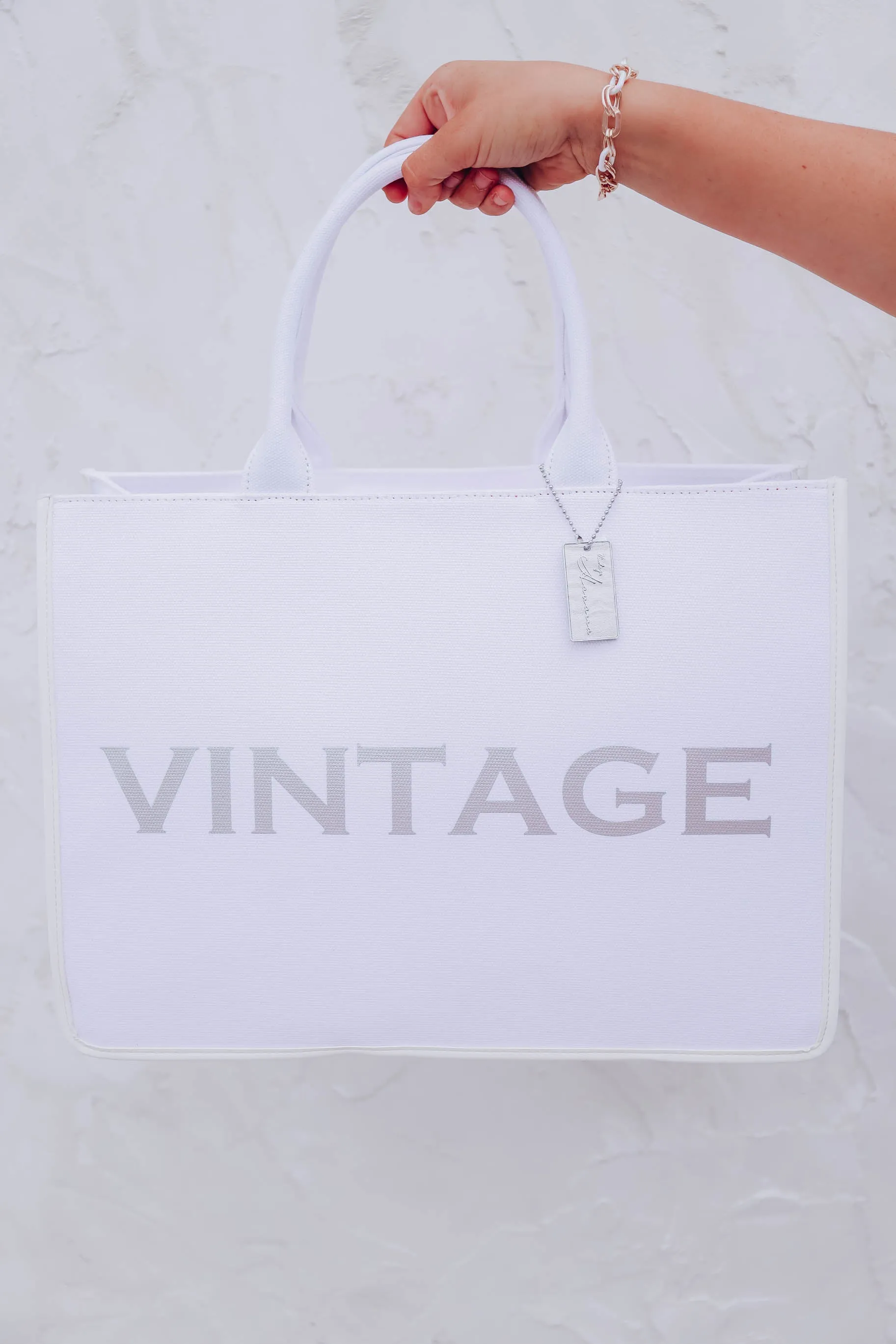 The Madison Tote By Vintage Havana - White
