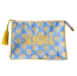 The OG India Bag - Blue and Yellow - Monogrammed