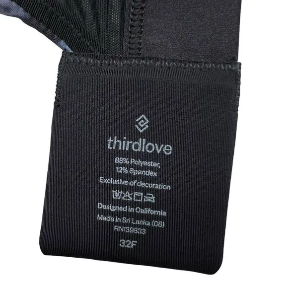 ThirdLove NWT Kinetic Adjustable Sports Bra Cosmic Print Size 32F