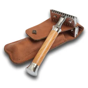 Timor Vintage Edition Slim Leather Pouch for Safety Razors