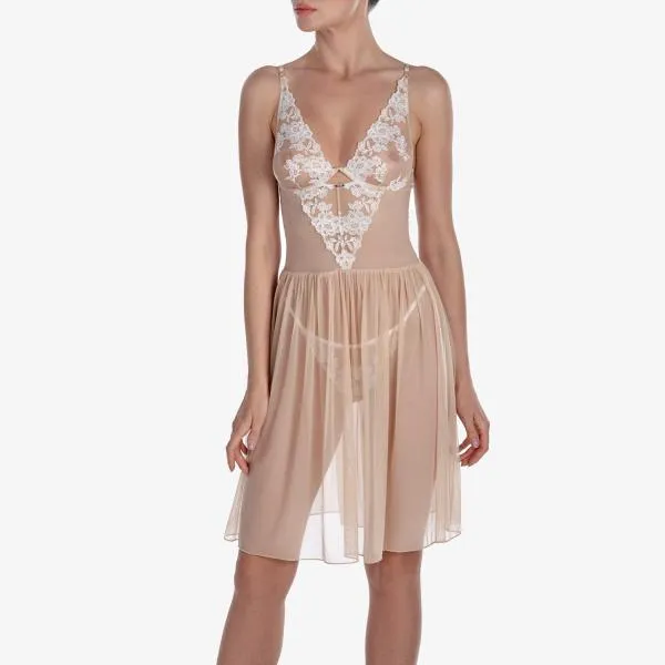 Tiramisu Underwired Chemise - Beige/Vanilla -