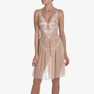 Tiramisu Underwired Chemise - Beige/Vanilla -