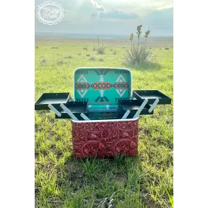 Tooled leather print Makeup box