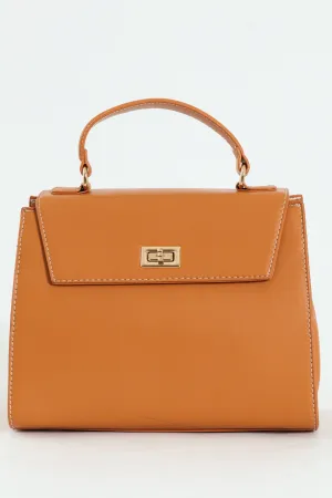 Top Handle Satchel - Tan