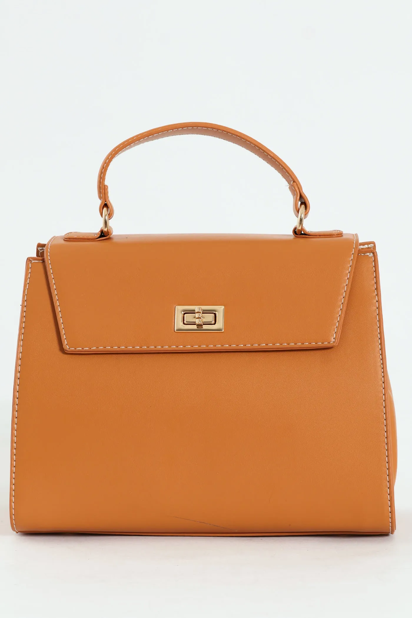 Top Handle Satchel - Tan