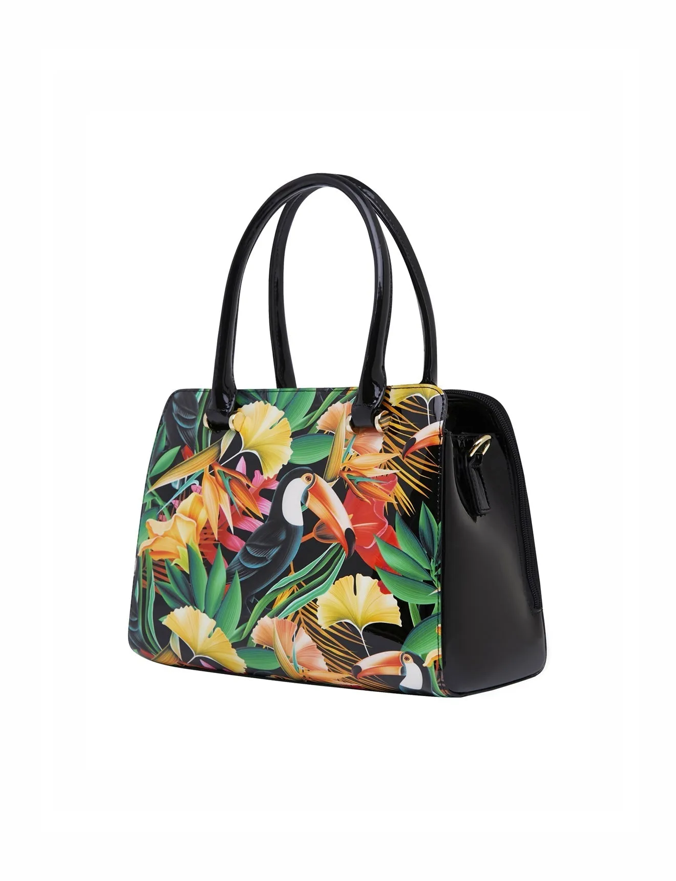 TOUCAN LEATHER GRIP HANDLE BAG- SN34-0343- SALE