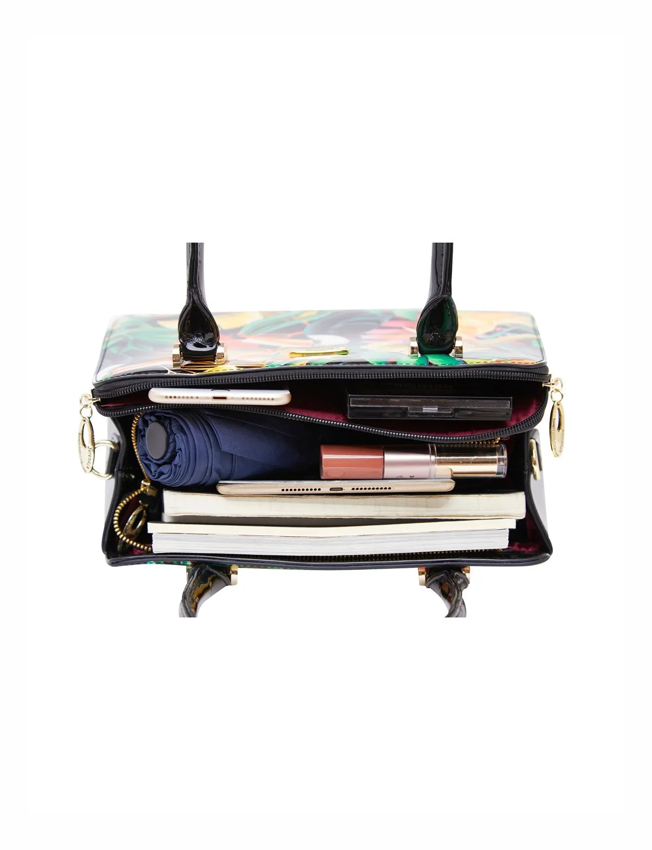 TOUCAN LEATHER GRIP HANDLE BAG- SN34-0343- SALE