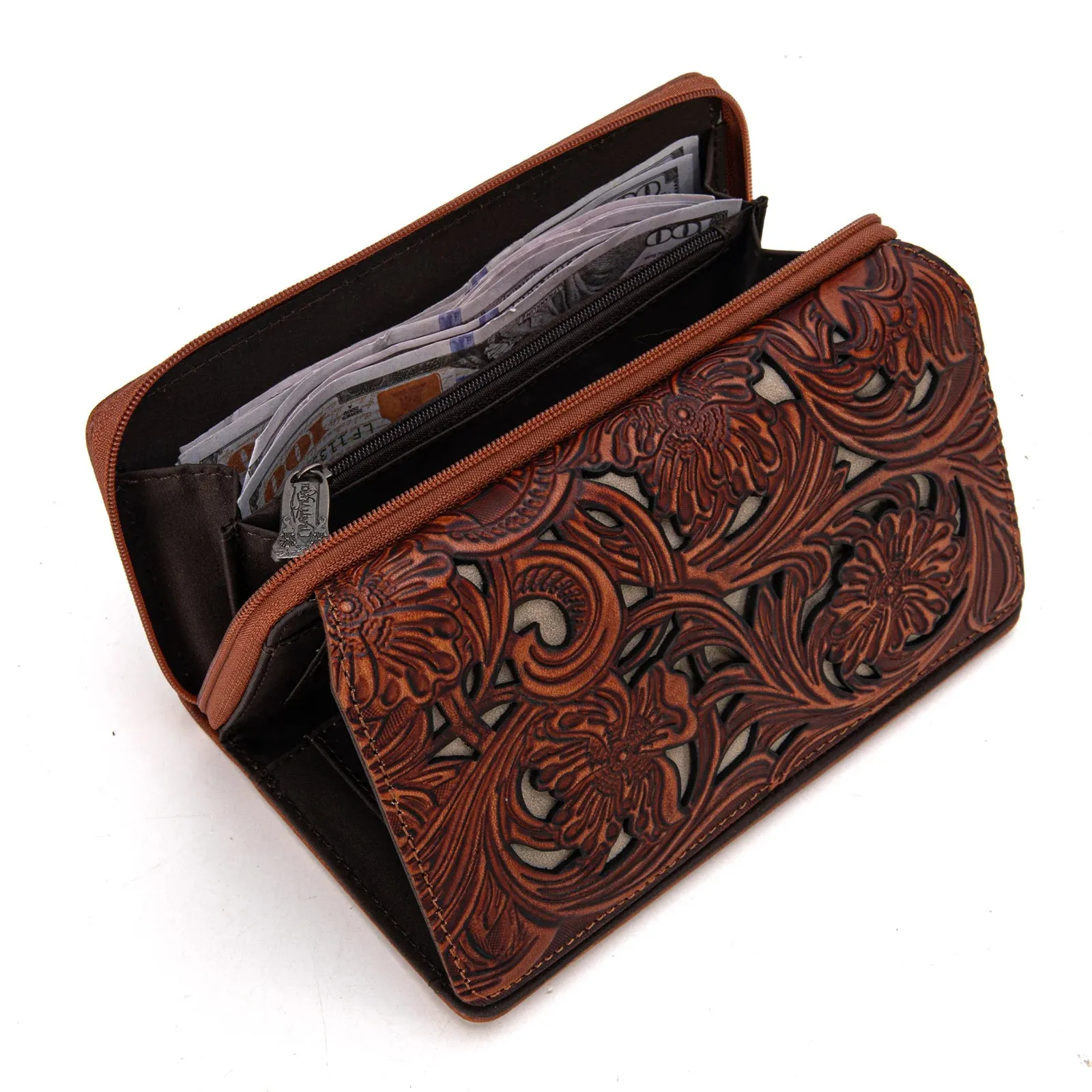 Trinity Ranch Floral Tooled Wallet