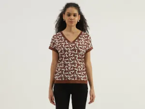 V-Neck Printed Top