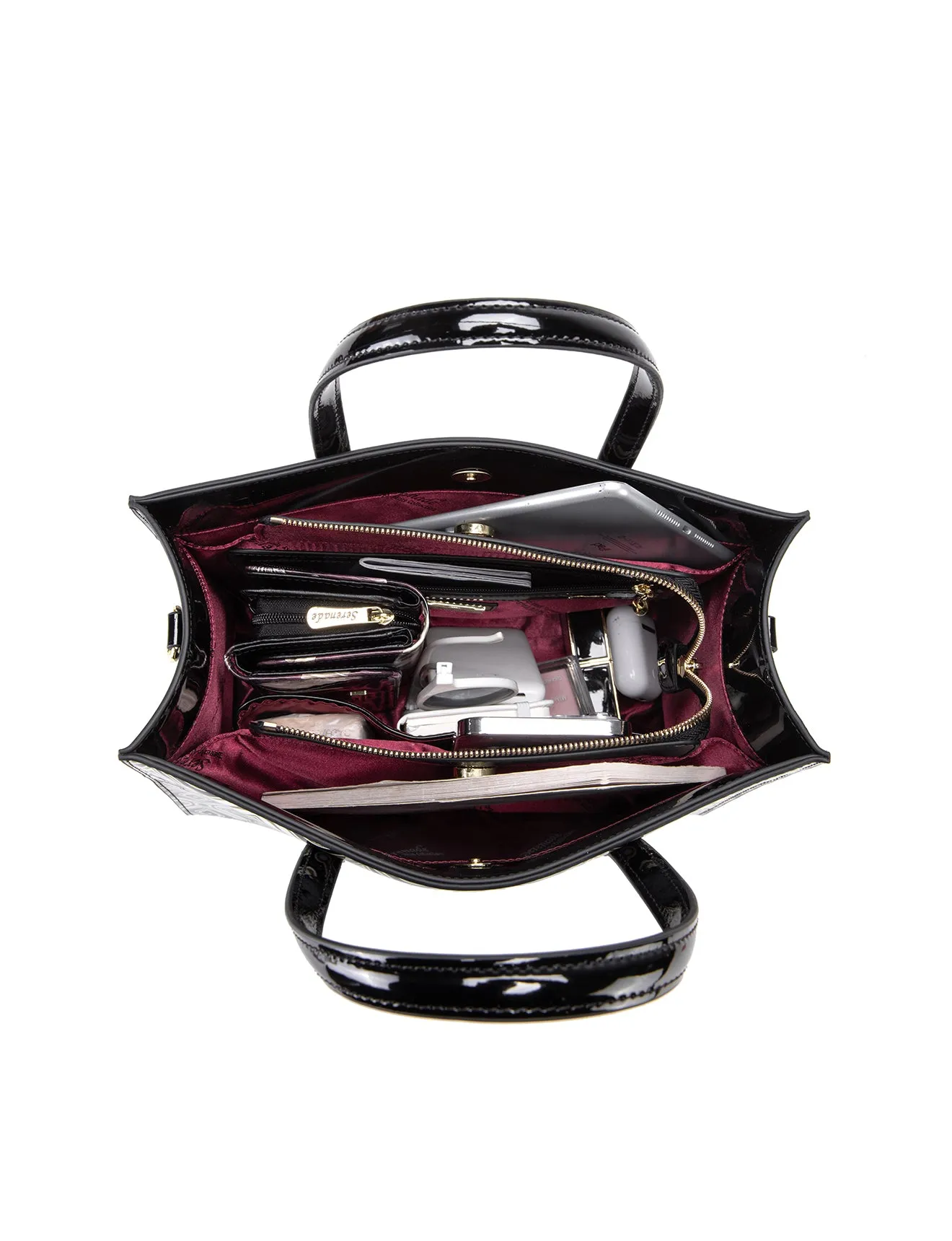 VALENTINA PATENT LEATHER GRIP HANDLE BAG-SN51-0821- NEW IN