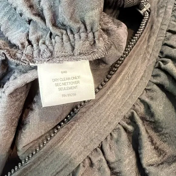 Vera Wang Vintage Gray / Silver Rouched Zipper Asymmetrical Skirt 6