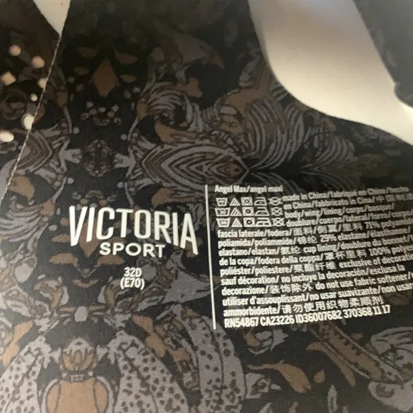 Victoria Sport Angel Max VSX gray floral yoga sports bra