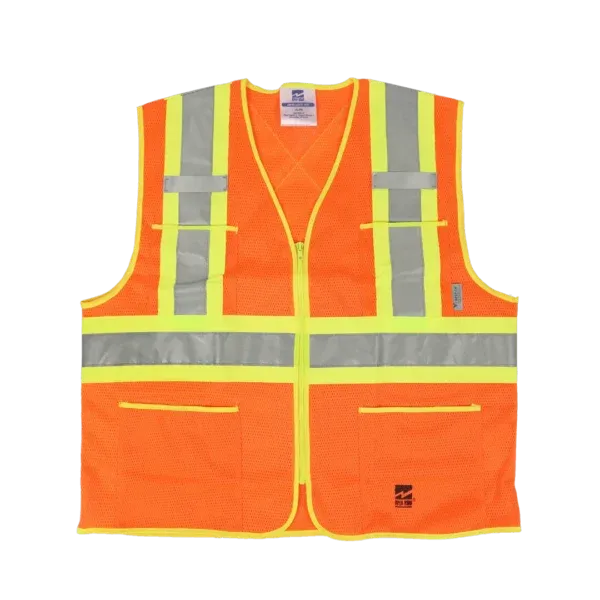 Viking U6112 Open Road Mesh Economy Zippered Safety Vest with 4" Safety Stripes