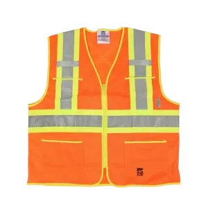 Viking U6112 Open Road Mesh Economy Zippered Safety Vest with 4" Safety Stripes