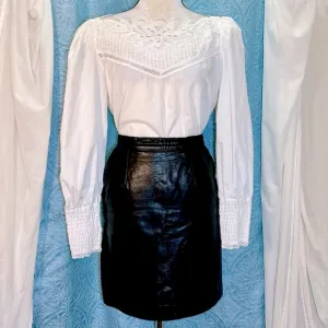 Vintage 80s 90s Authentic Soft Leather Mini Skirt