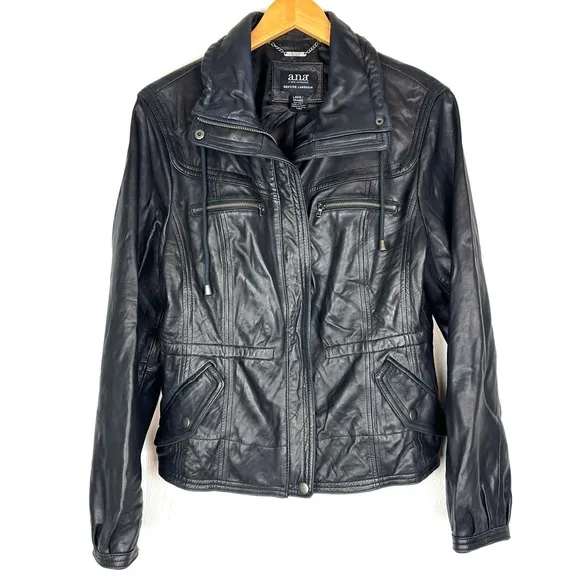 Vintage 90s Y2K Soft Black Lamb Leather Jacket size large