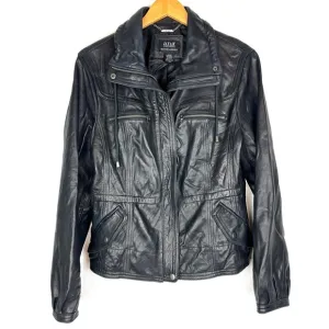 Vintage 90s Y2K Soft Black Lamb Leather Jacket size large