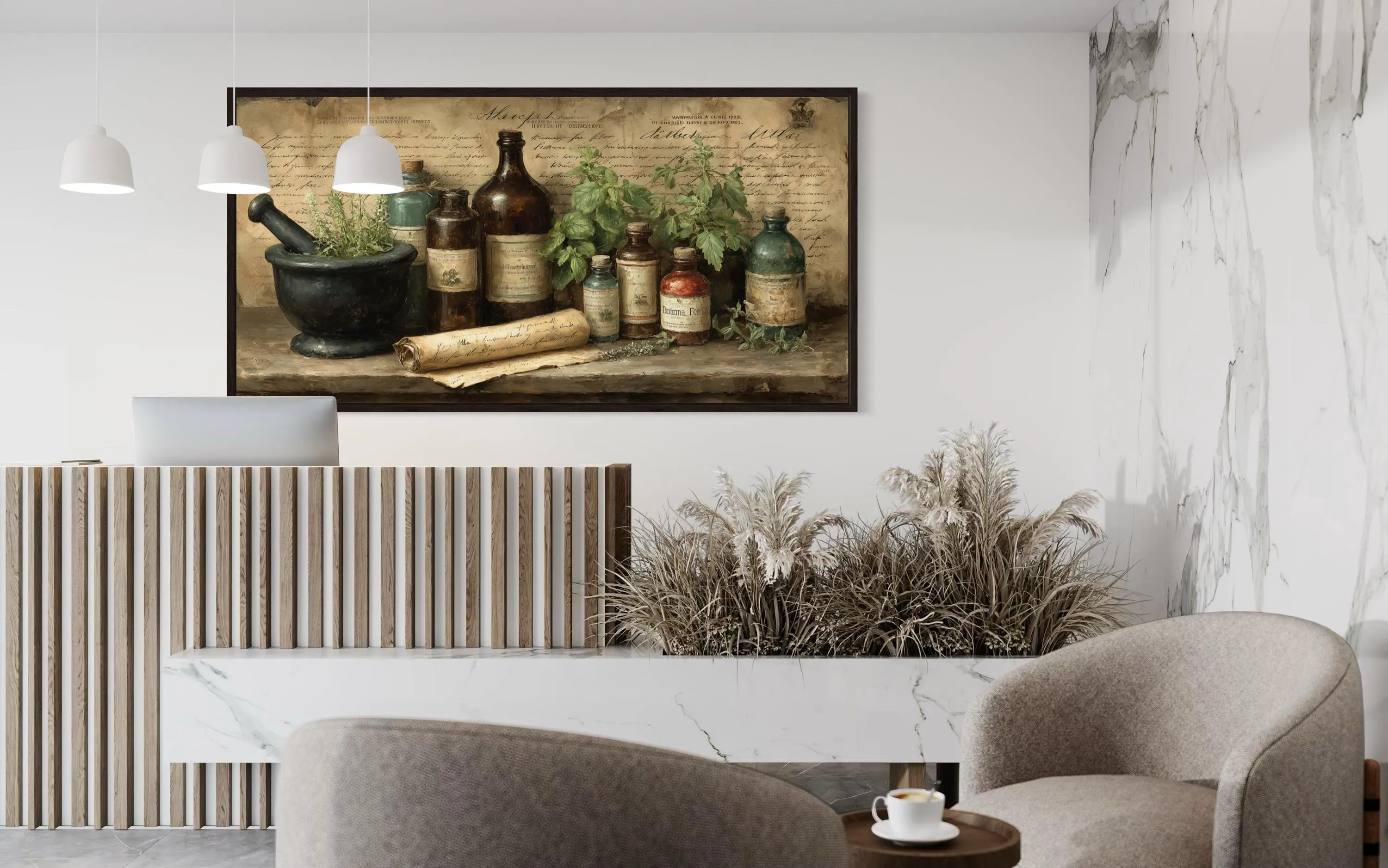Vintage Apothecary Medicinal Herbs Canvas Wall Art