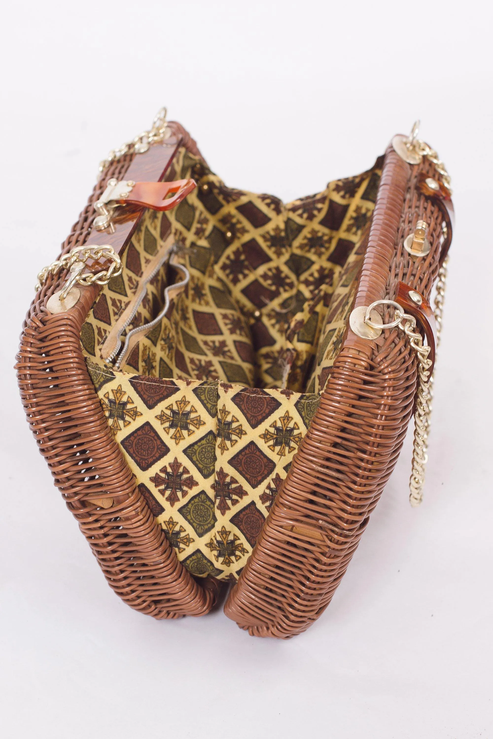 Vintage Brown Basket Purse