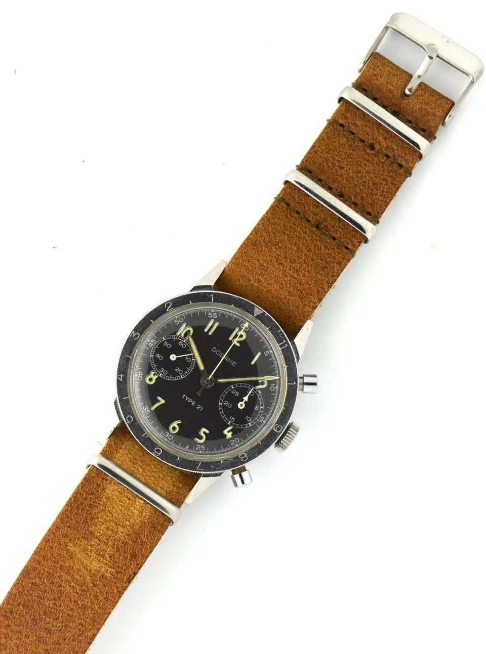Vintage Bullhide Leather NATO Watch Strap in Natural Brown