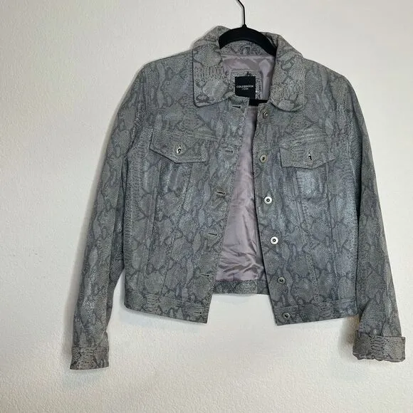 Vintage Colebrook leather snake print jacket