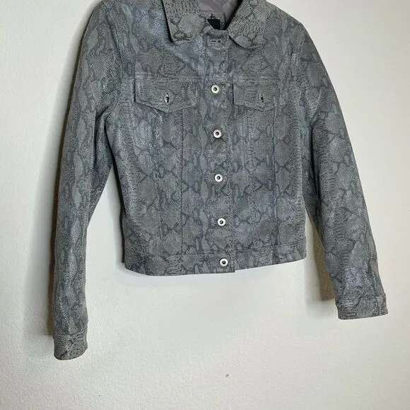 Vintage Colebrook leather snake print jacket