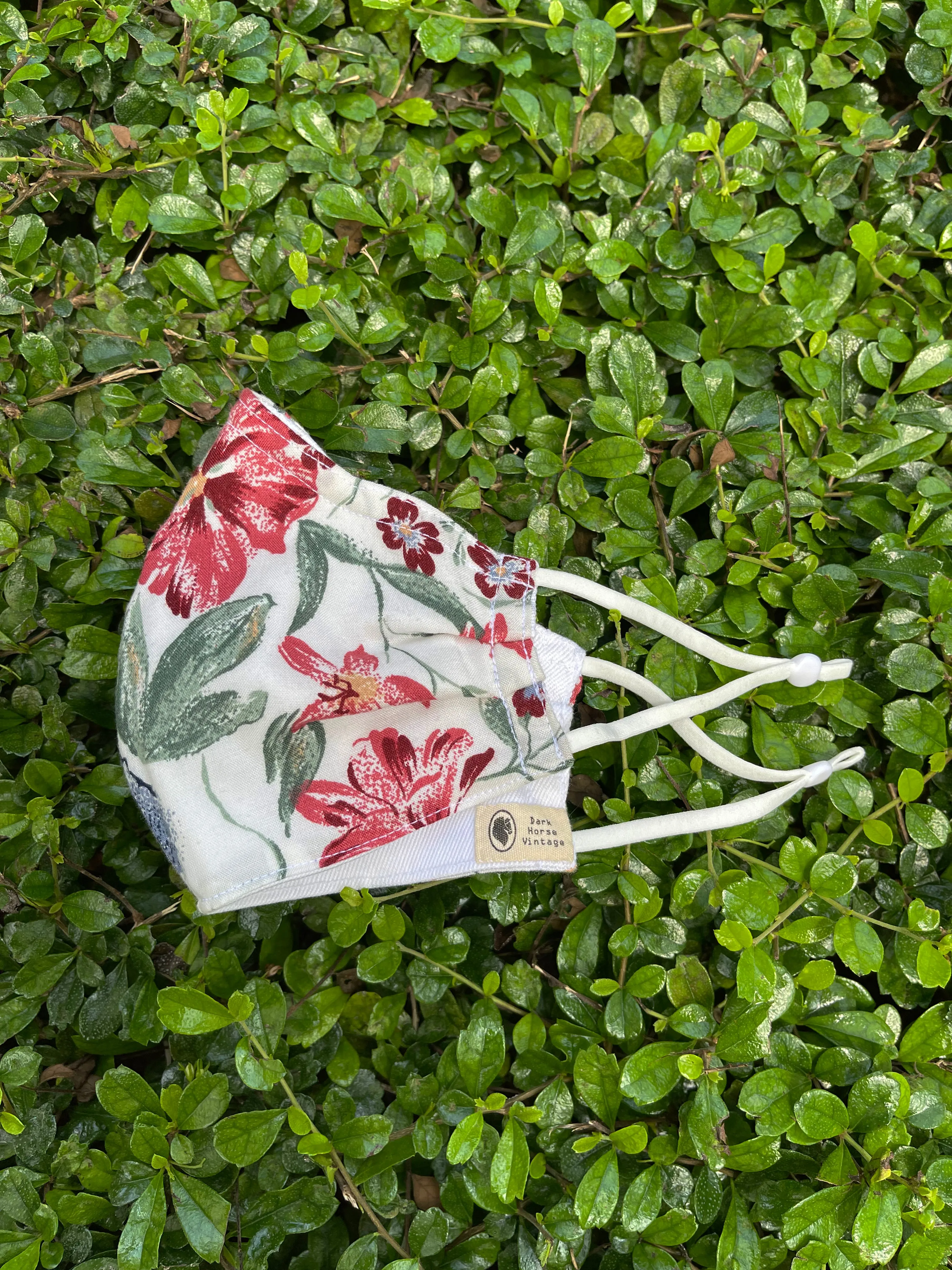 Vintage Fabric Mask 80s Floral
