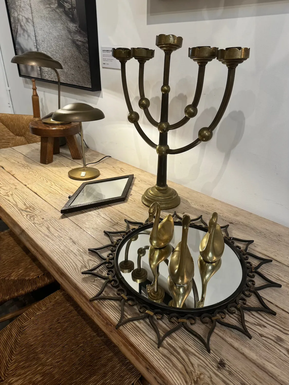 Vintage French Brass Candelabra