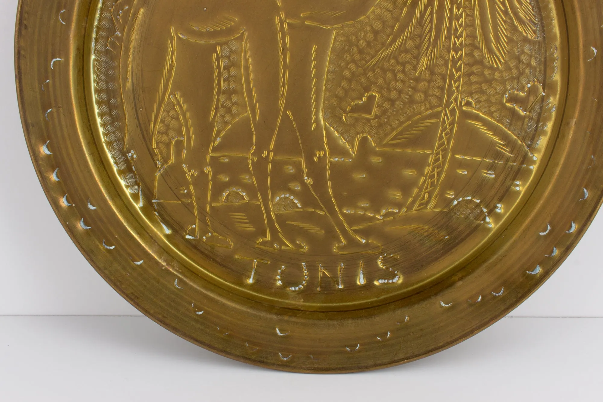 Vintage Hand-Hammered Brass "Tunis" Plate