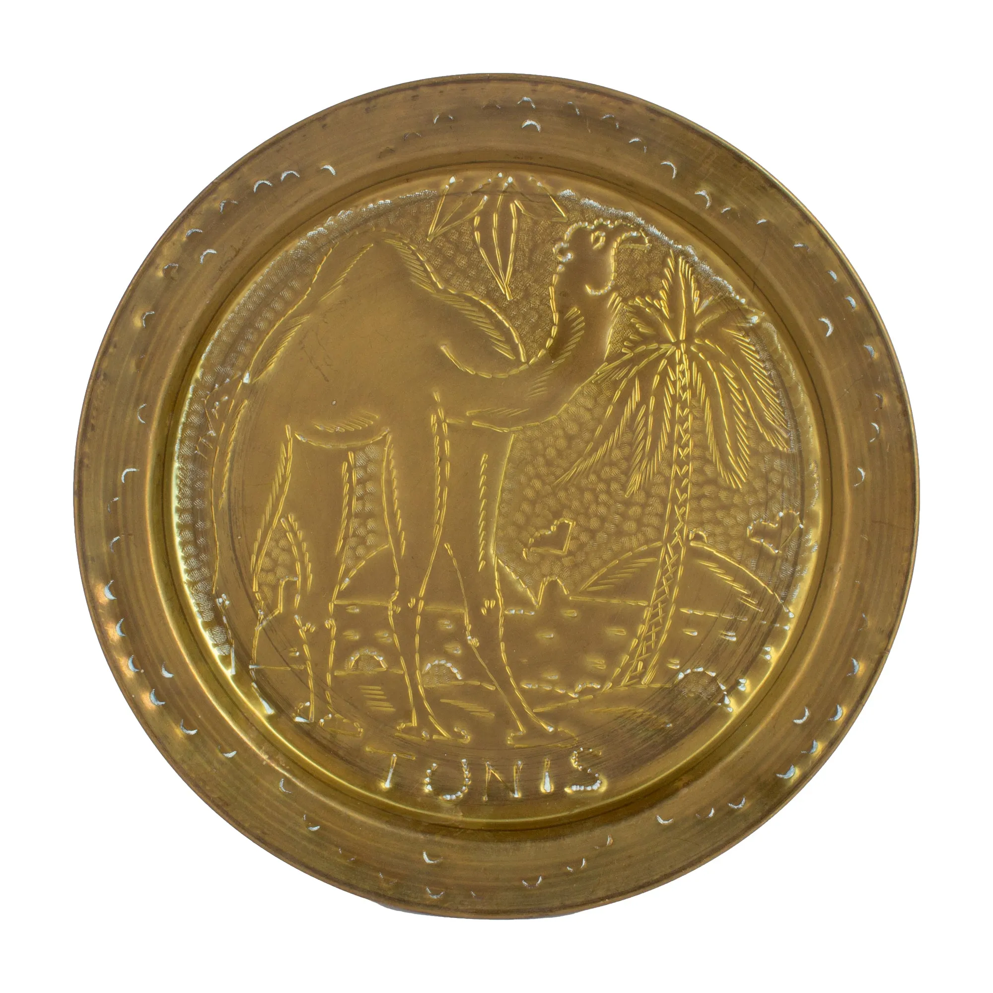 Vintage Hand-Hammered Brass "Tunis" Plate