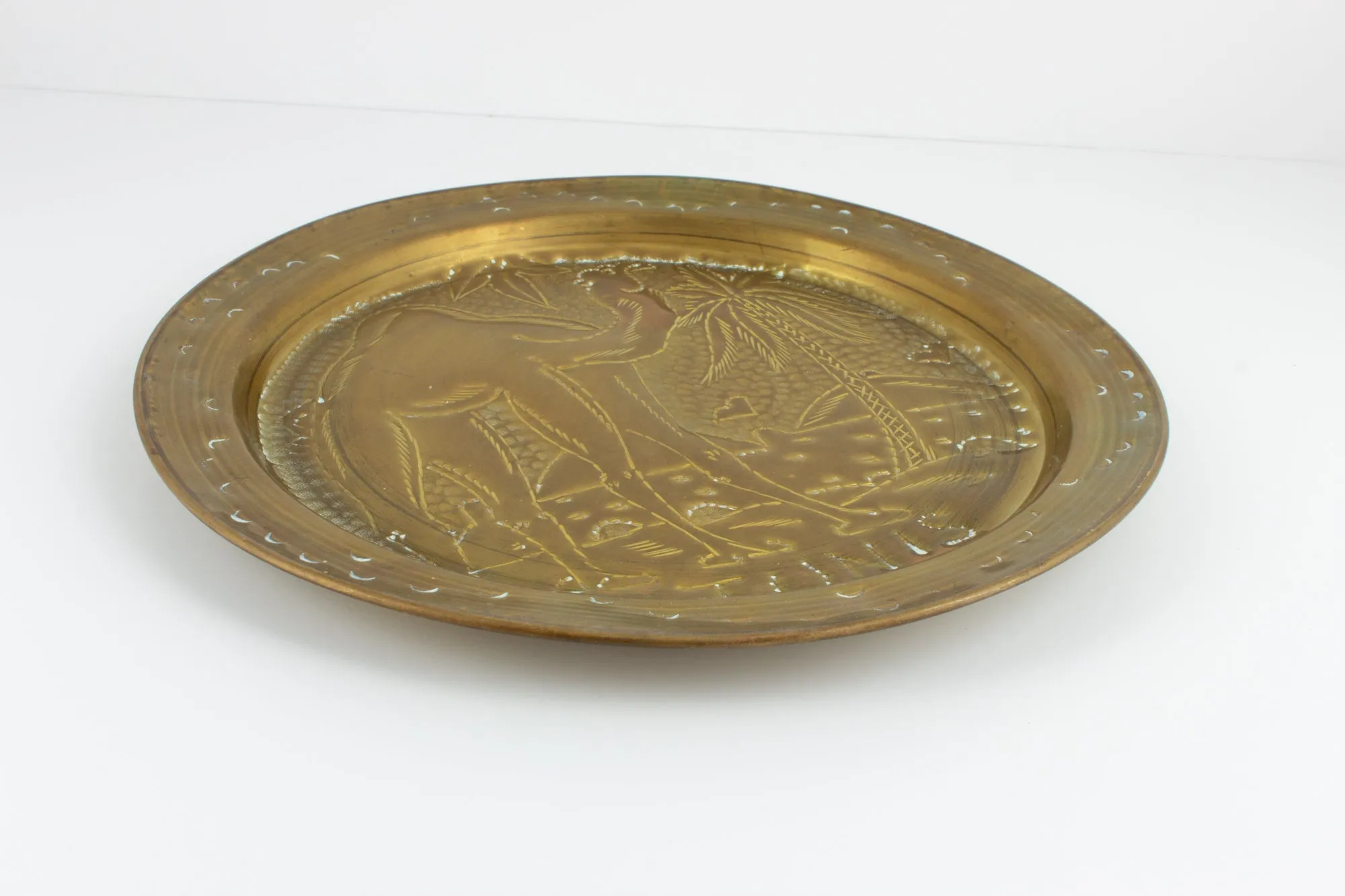 Vintage Hand-Hammered Brass "Tunis" Plate