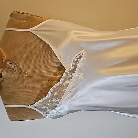 Vintage Long lacy beaded chemise by Valerie Stevens