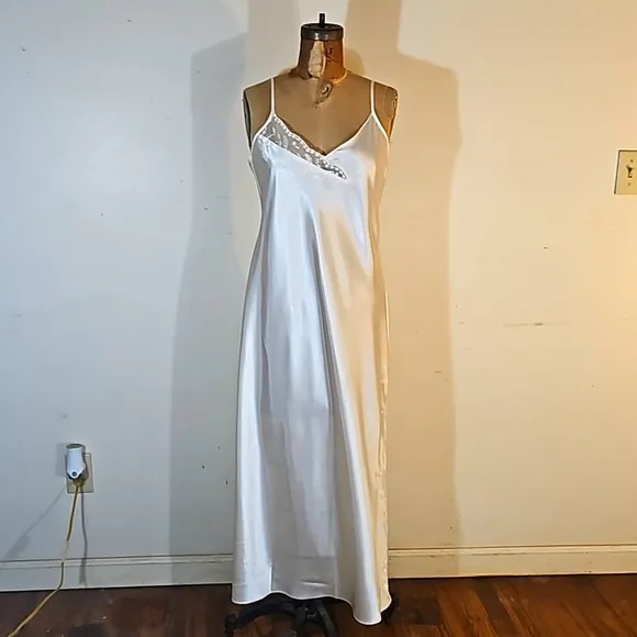 Vintage Long lacy beaded chemise by Valerie Stevens