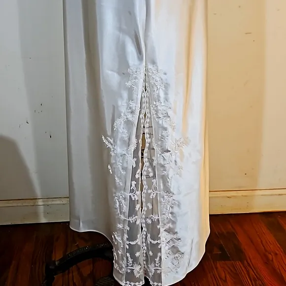 Vintage Long lacy beaded chemise by Valerie Stevens