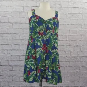 Vintage Y2k Hilo Hattie Hawaiian Floral Dress XL