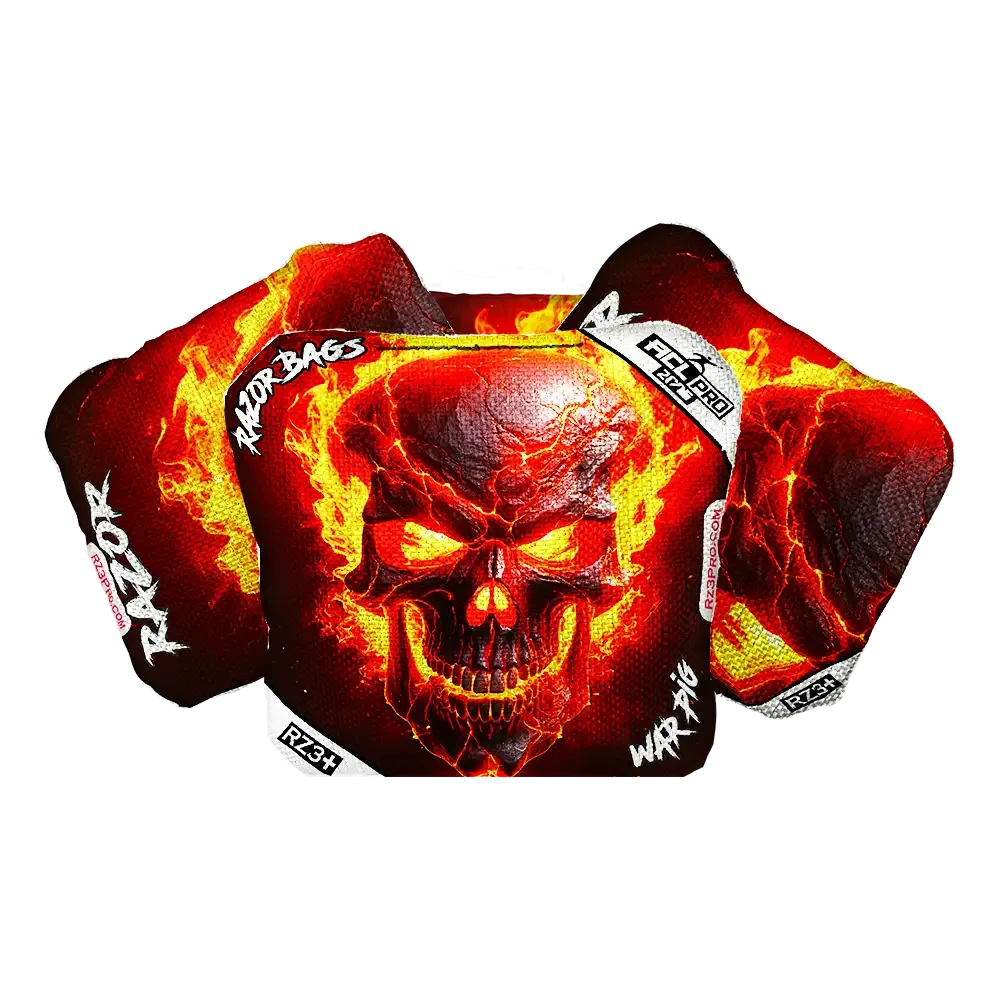 War Pig | Fire Skull | ACL PRO Razor Cornhole Bags