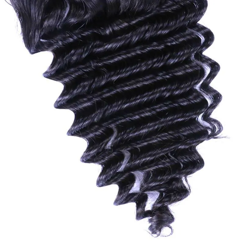 Wavymy Deep Wave Virgin Human Hair Weave 3 Bundles With 5x5 Lace Closure
