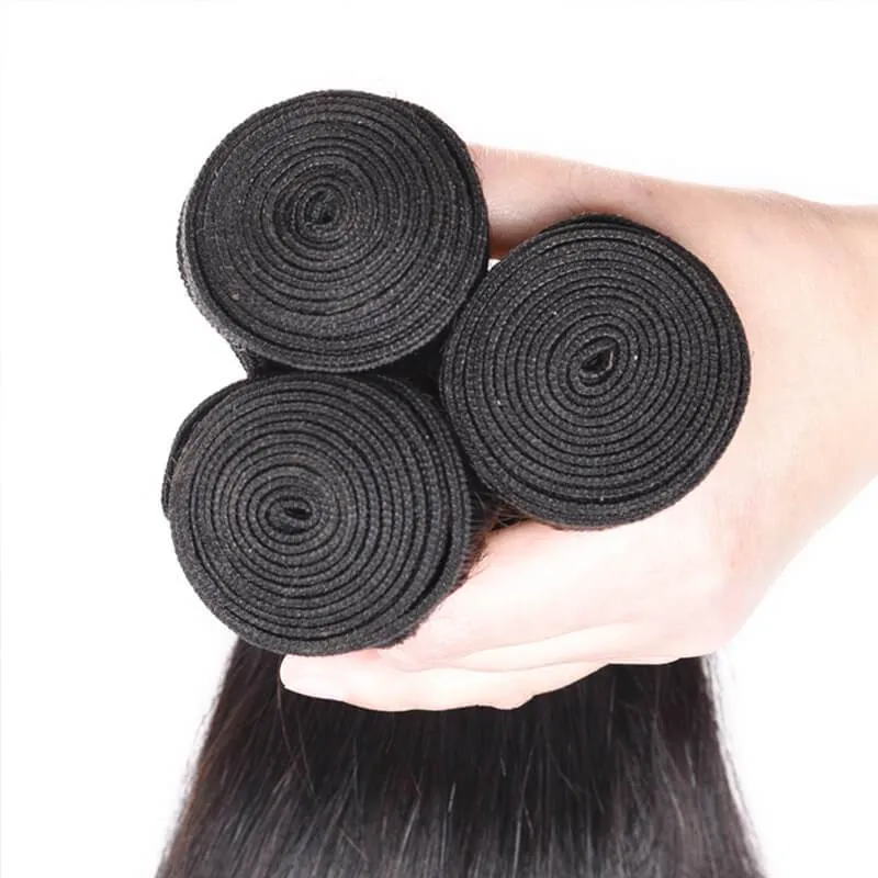 Wavymy Straight Virgin Human Hair 5x5 Lace Closure With 3 Bundles