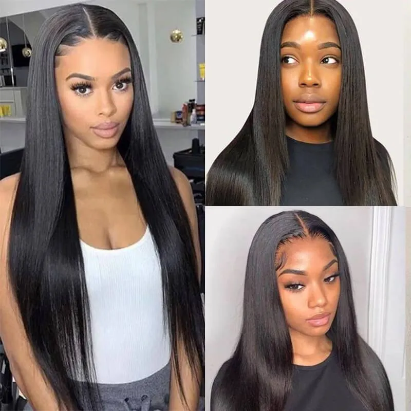 Wavymy Straight Virgin Human Hair 5x5 Lace Closure With 3 Bundles