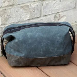 Waxed Canvas Toiletry Bag -- Navy